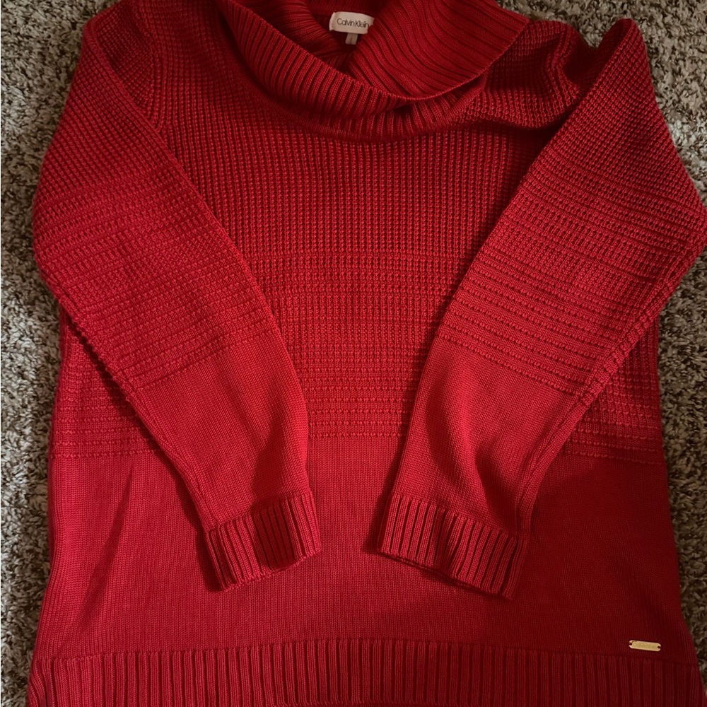 Calvin Klein Crimson Turtleneck Sweater